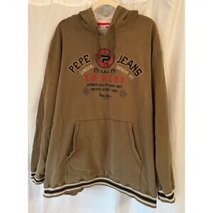 Pepe Jeans Men’s Vintage Embroidered Logo Baggy Y2K Skater Pullover 4X